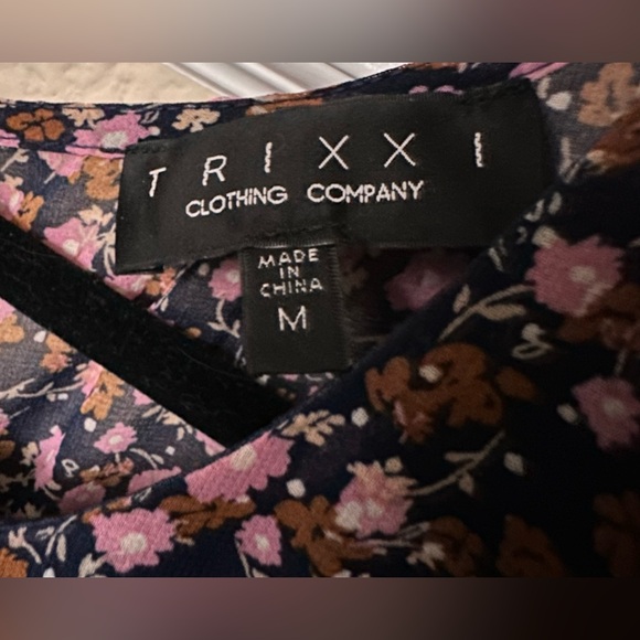 Trixxi Juniors Floral Print Tiered Fit & Flare Dress - Picture 3 of 6